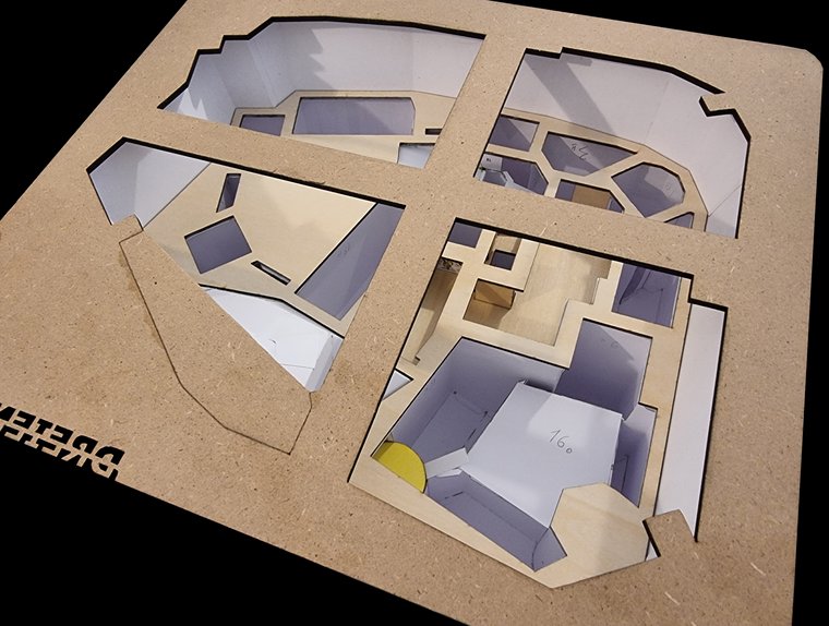 Frame designed and made by me with laser cutting